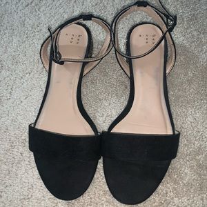 EUC a new day Black Sandals with Glitter Heel